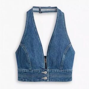 Levi's Blue Denim Halter Top